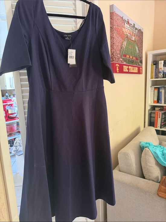 City Chic Dresses & Skirts - City Chic Navy Scoop Neck Dress